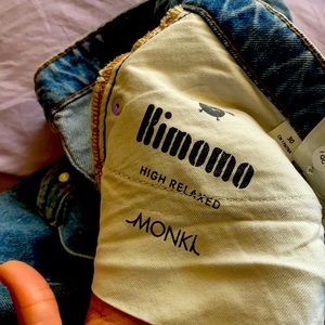MONKI JEANS  NEVER WORN